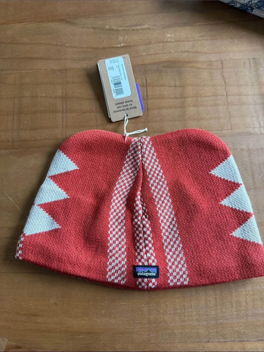 Patagonia Kids Red & Cream Animal Face Knit Beanie